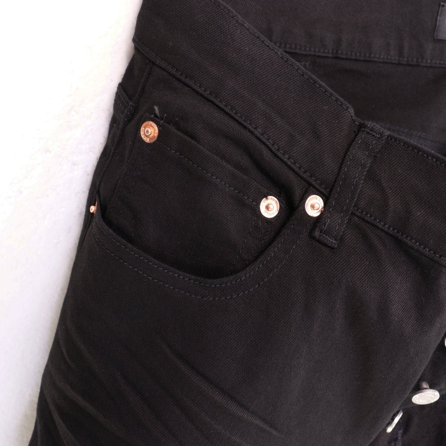 Purple Brand Washed Black Distressed Jeans — detail