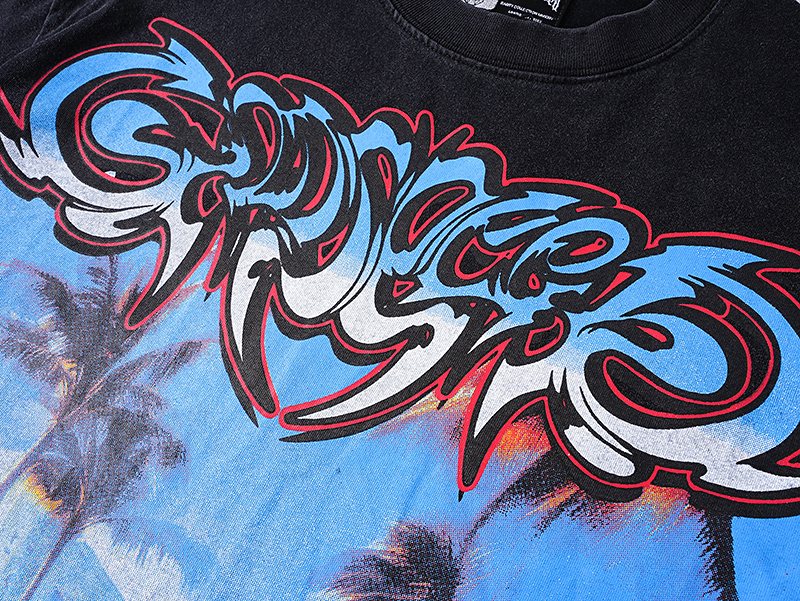 Godspeed Washed Black Car & Eye Sun Graphic T-Shirt — detail
