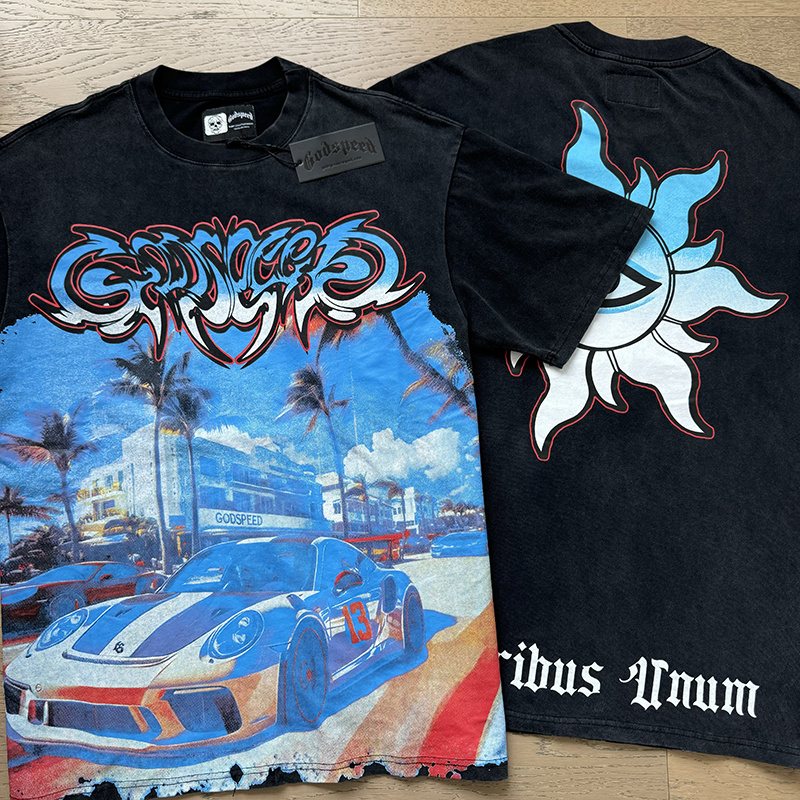 Godspeed Washed Black Car & Eye Sun Graphic T-Shirt — hang_tag