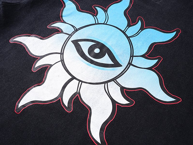 Godspeed Washed Black Car & Eye Sun Graphic T-Shirt — detail
