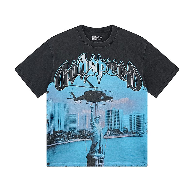 Godspeed E Pluribus Unum Washed Graphic T-Shirt — front