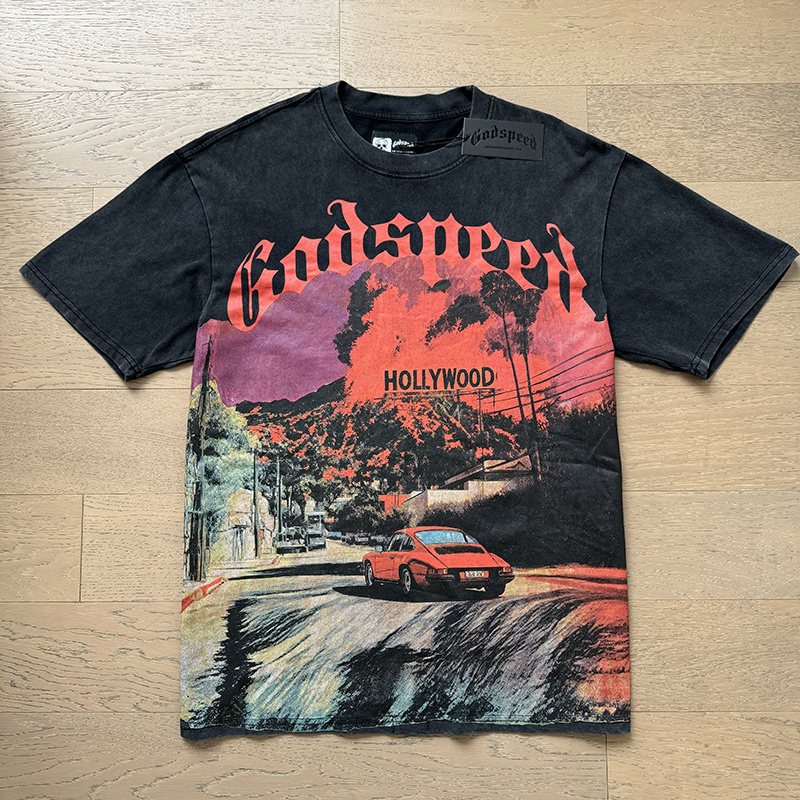 Godspeed Hollywood Car Graphic T-Shirt — front