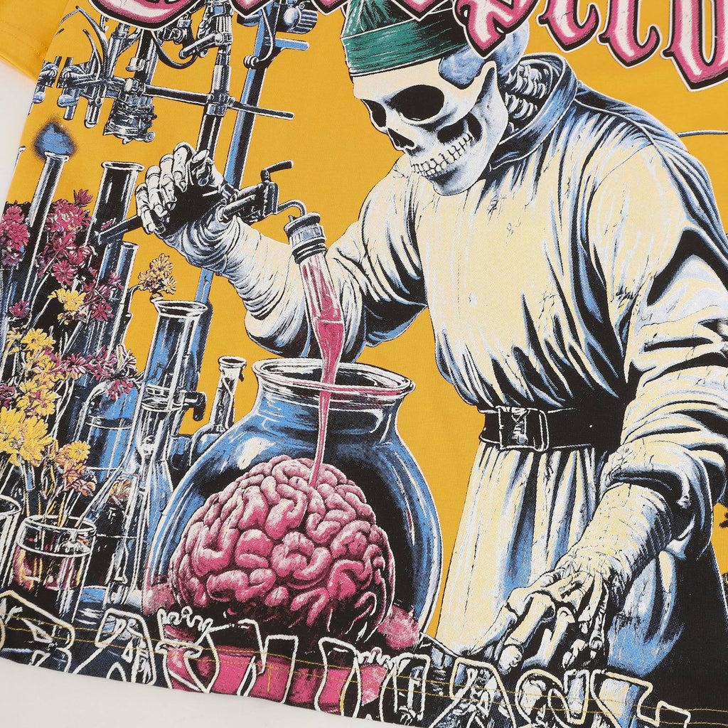 Godspeed Brain Wash Yellow Graphic T-Shirt — detail