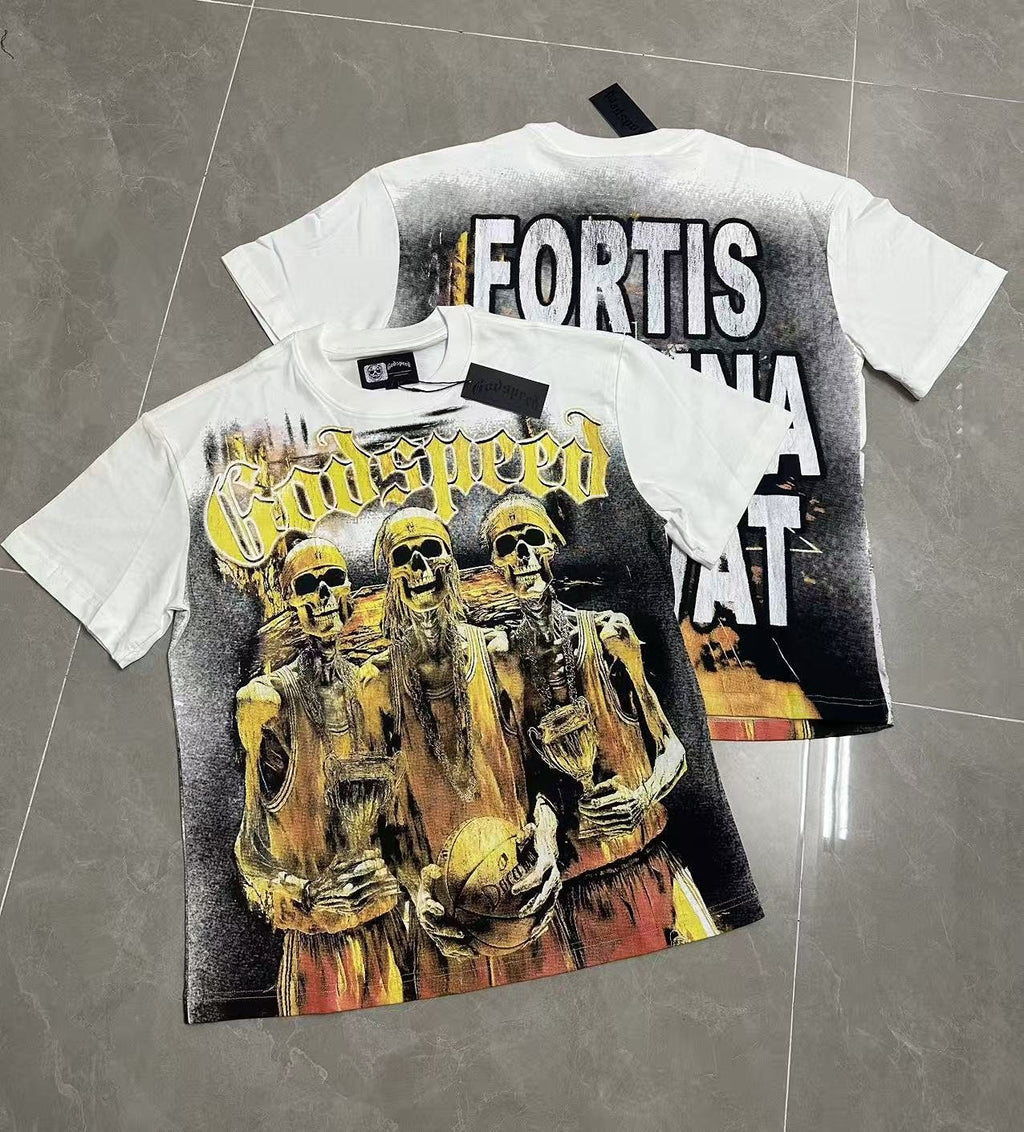 Godspeed Fortis Fortuna Adiuvat Graphic T-Shirt — context