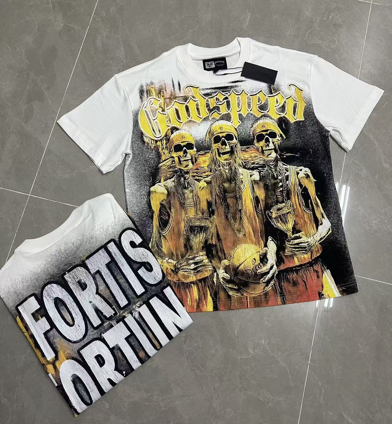 Godspeed Fortis Fortuna Adiuvat Graphic T-Shirt — context
