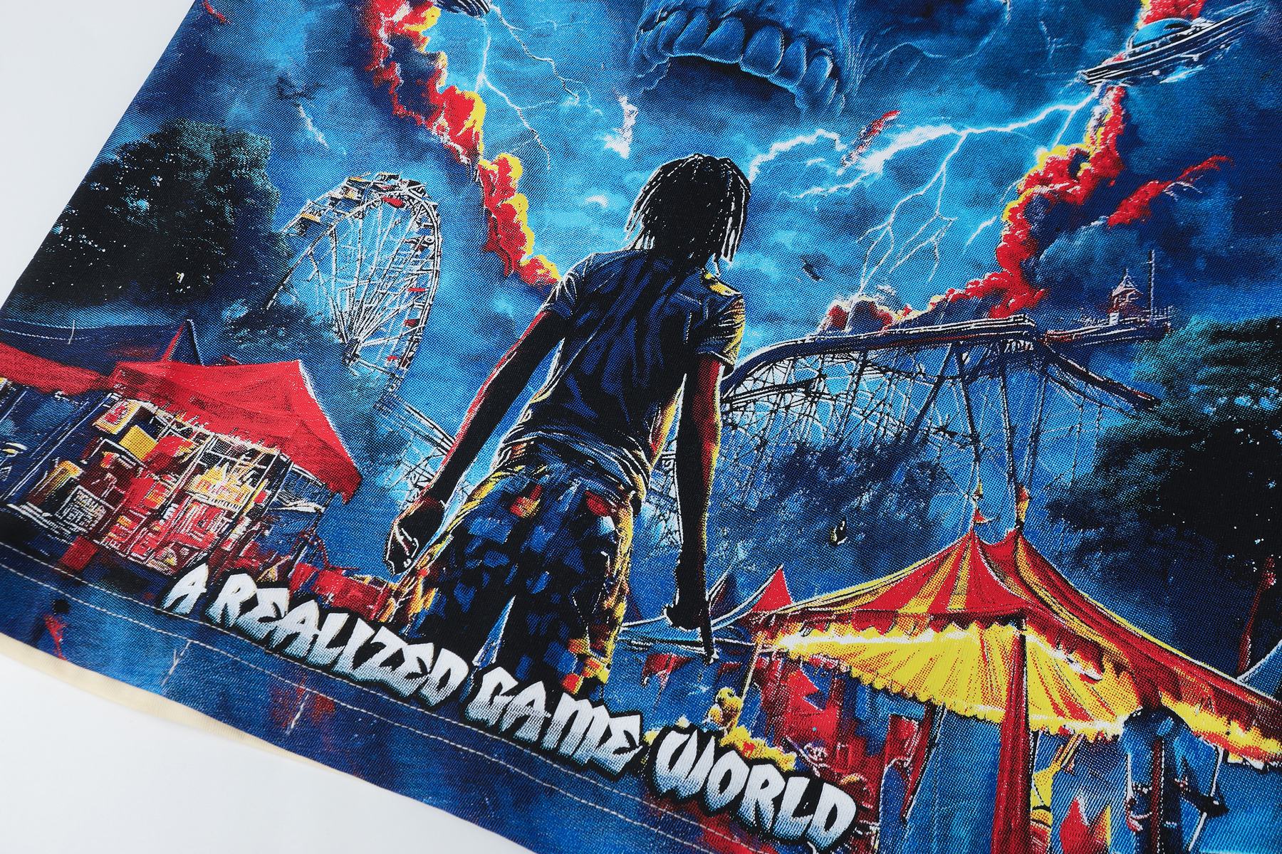 Godspeed A Realized Game World Skull Graphic T-Shirt — detail
