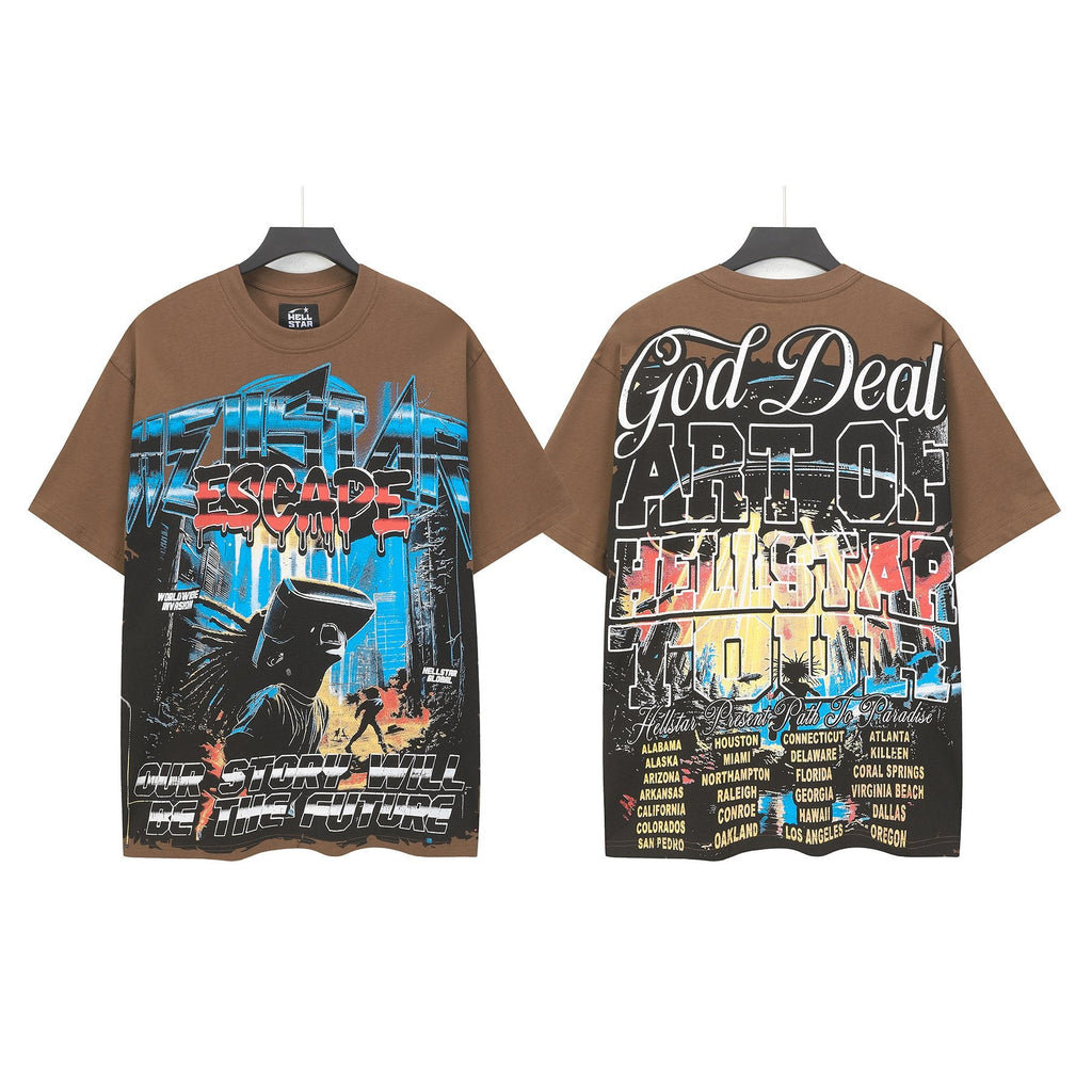 Hellstar Path to Paradise Brown Graphic T-Shirt — hero