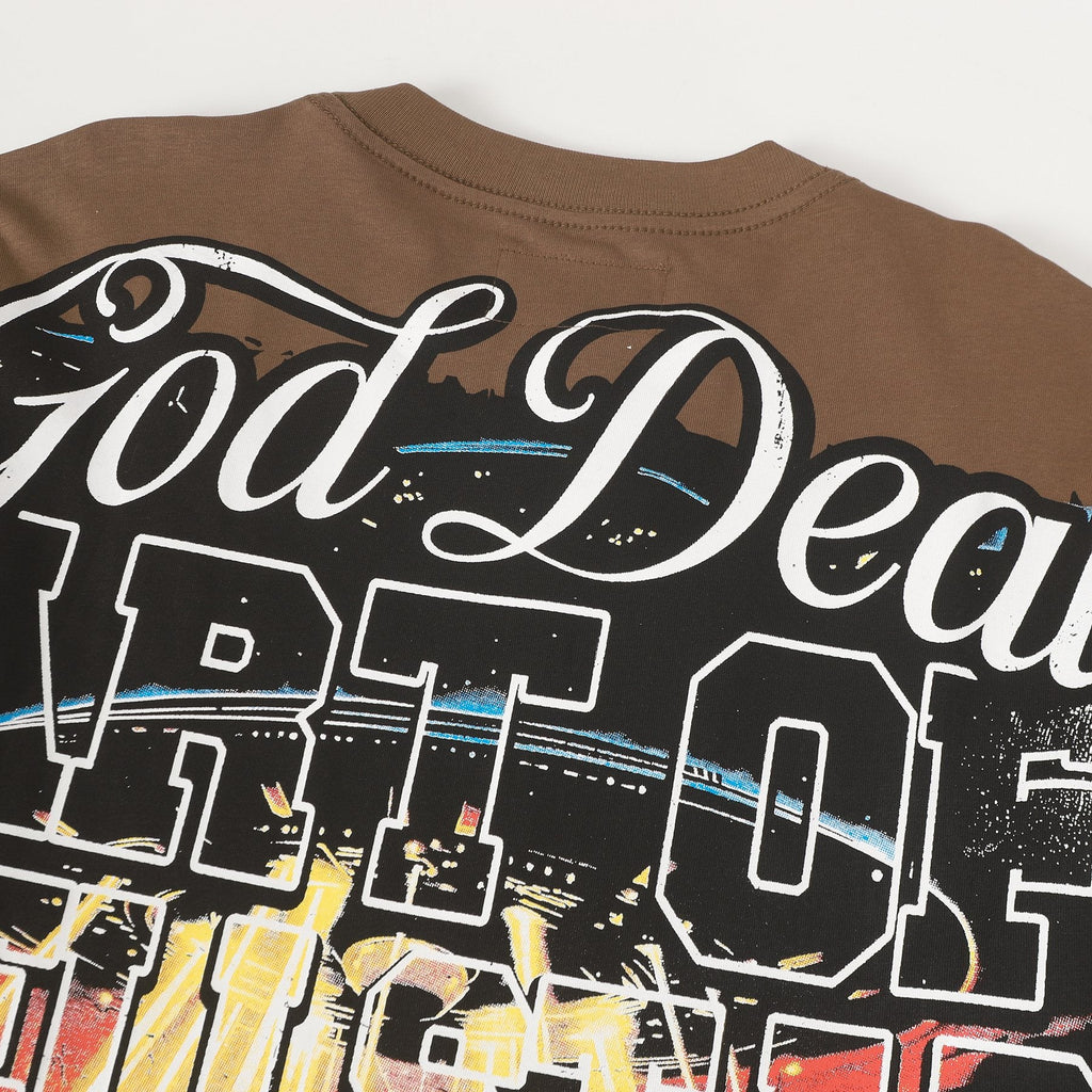 Hellstar Path to Paradise Brown Graphic T-Shirt — detail