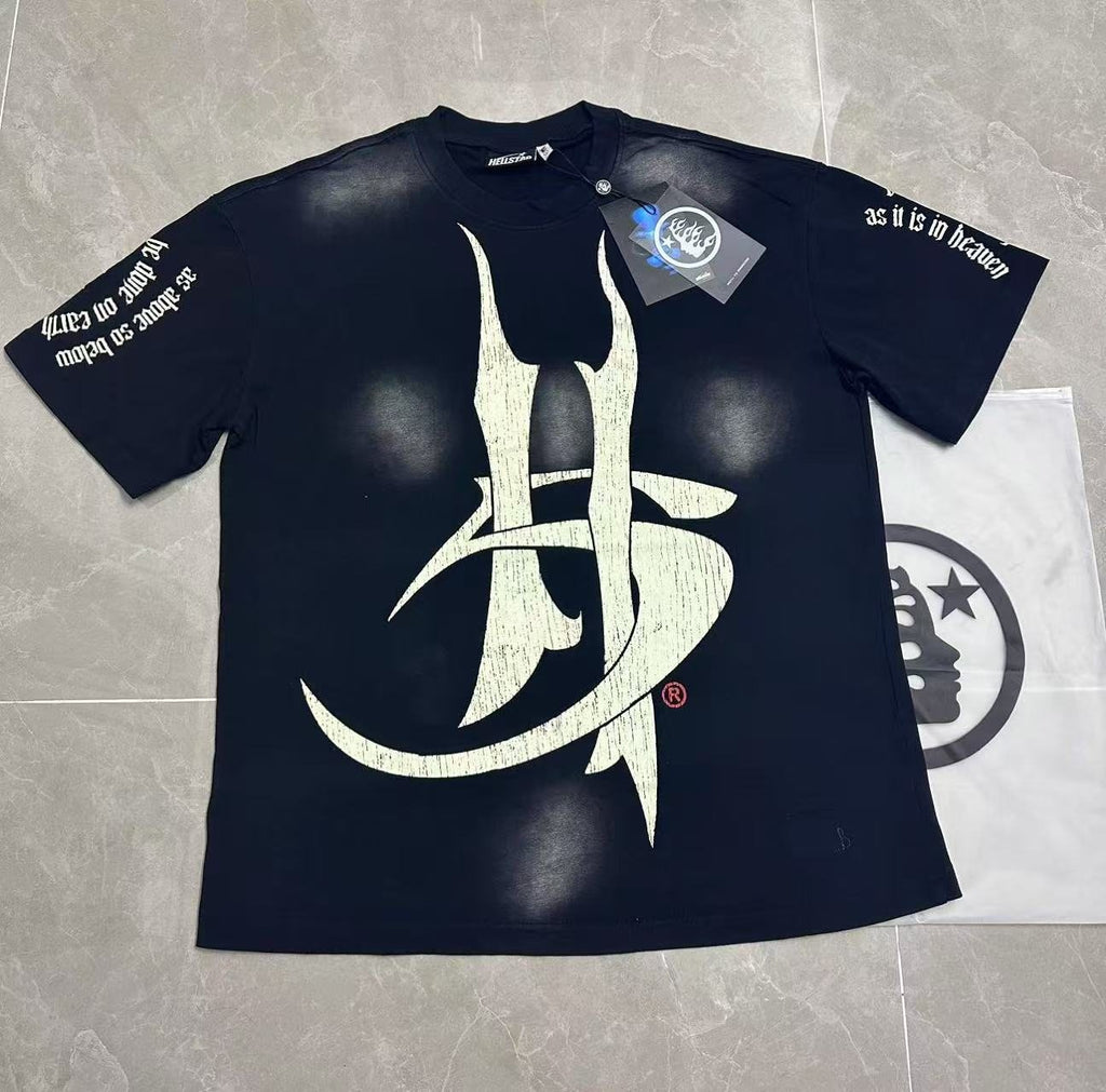 Hellstar Distressed Emblem Graphic T-Shirt — front