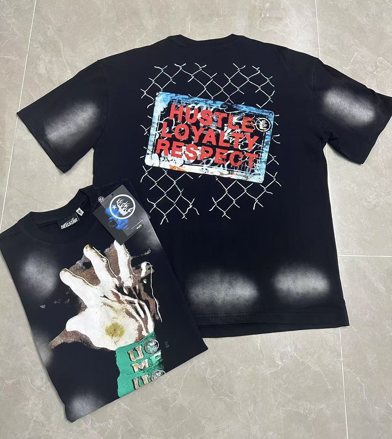 Hellstar Hustle Loyalty Respect Graphic T-Shirt — context