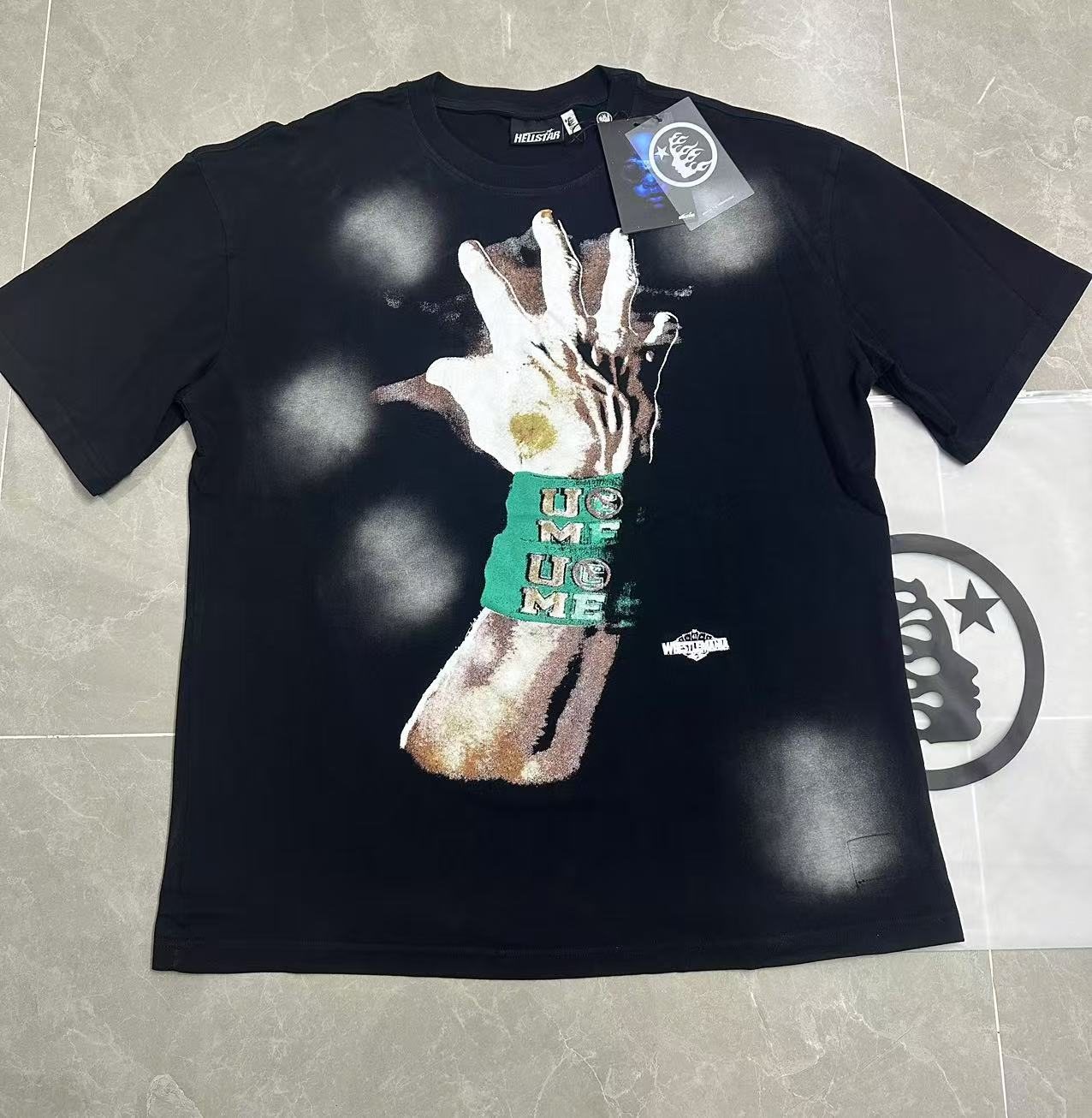 Hellstar Hustle Loyalty Respect Graphic T-Shirt — hang_tag