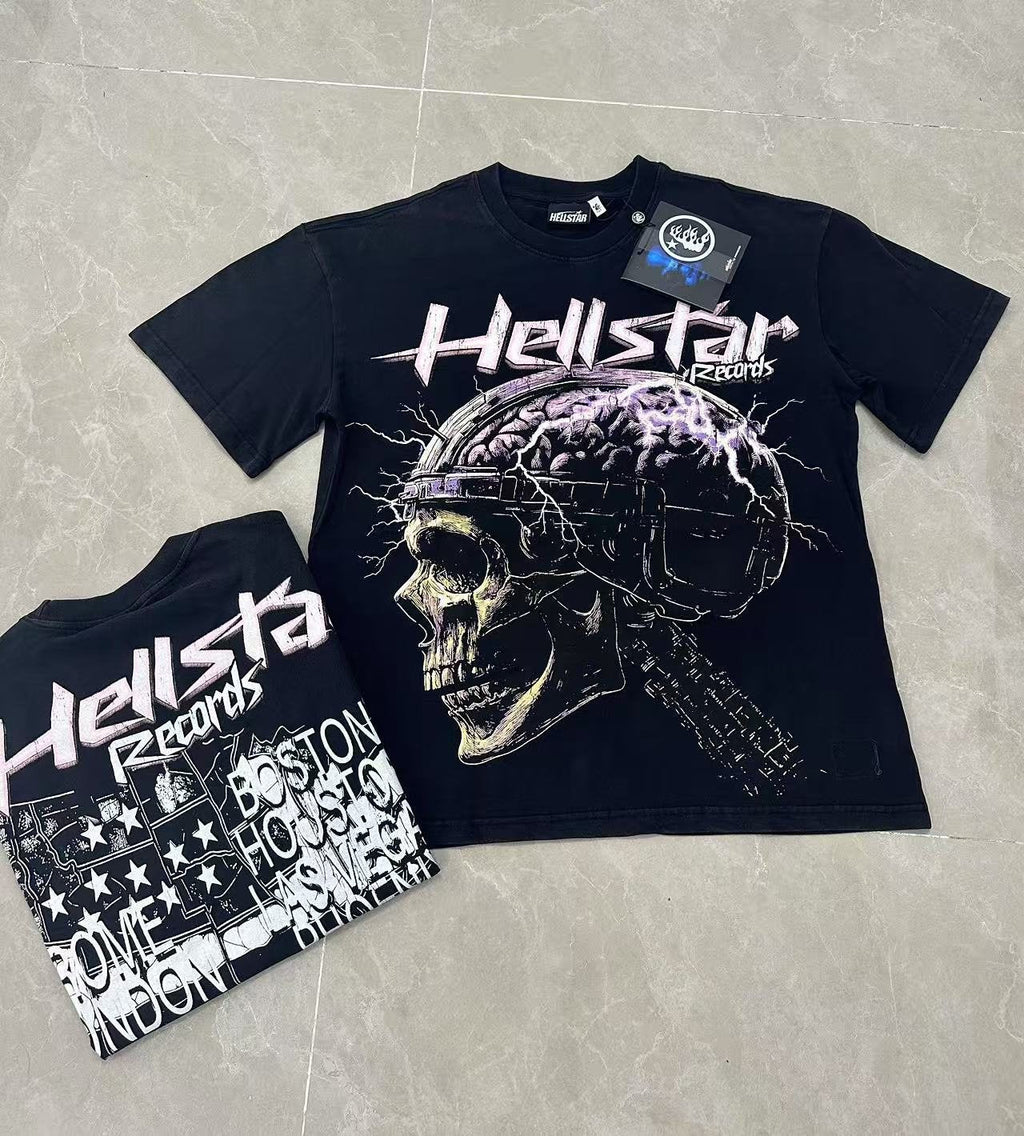 Hellstar Skull and City Graphic Short-Sleeve T-Shirt — context