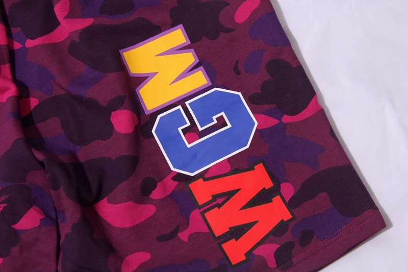 BAPE Shark Face Camouflage Drawstring Shorts — detail