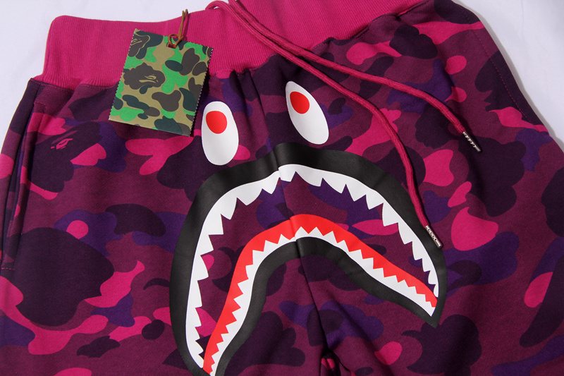 BAPE Shark Face Camouflage Drawstring Shorts — front