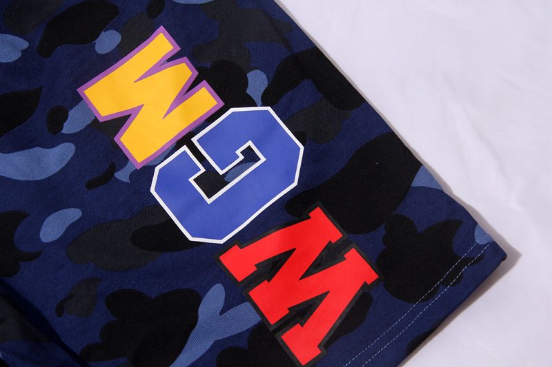 BAPE Shark Face Camouflage Drawstring Shorts — detail