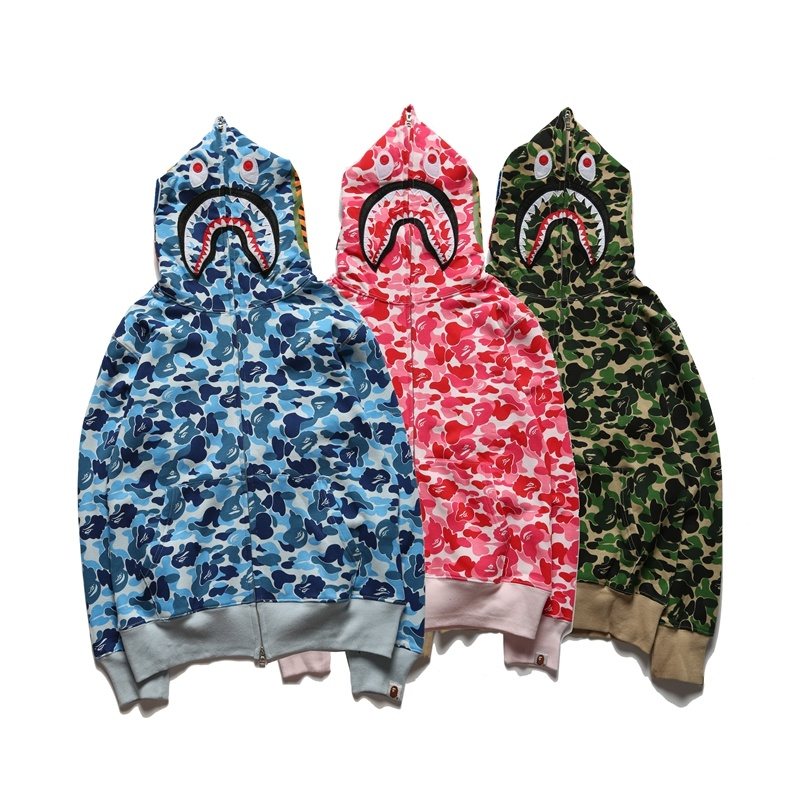 BAPE WGM Shark Camo Full-Zip Hoodie — comparison