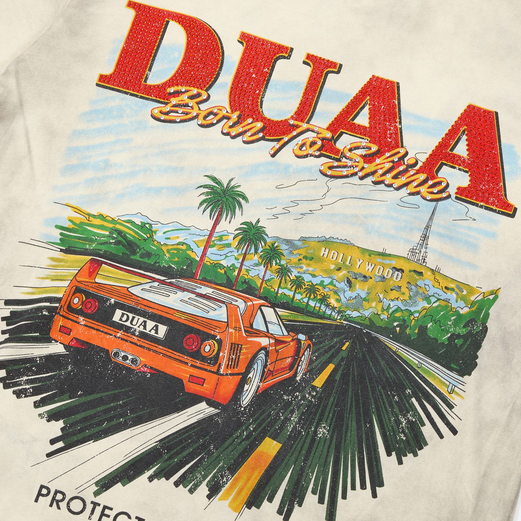 DUAA Hollywood Car Graphic Short-Sleeve T-Shirt — detail