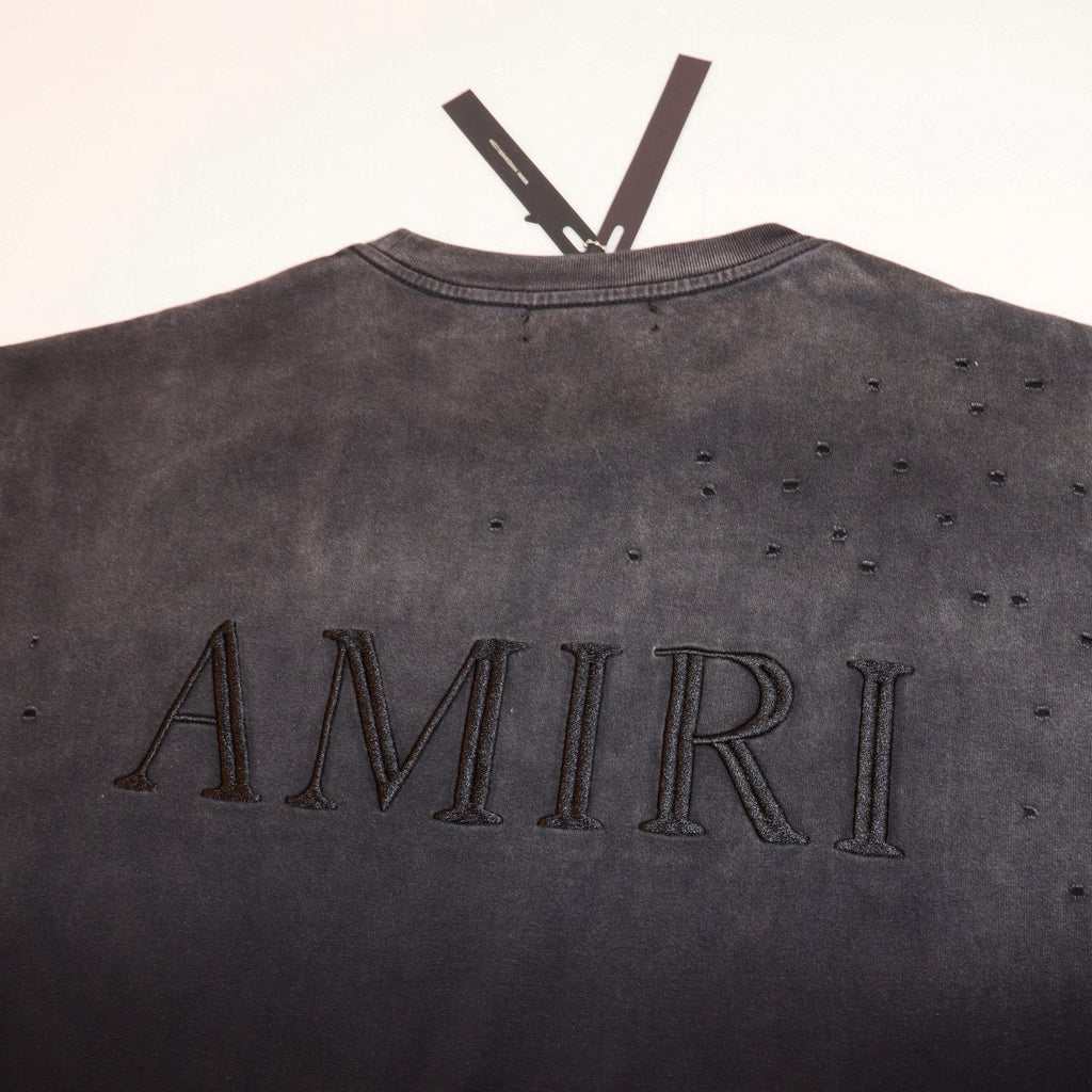 AMIRI Distressed Washed Short-Sleeve T-Shirt — detail