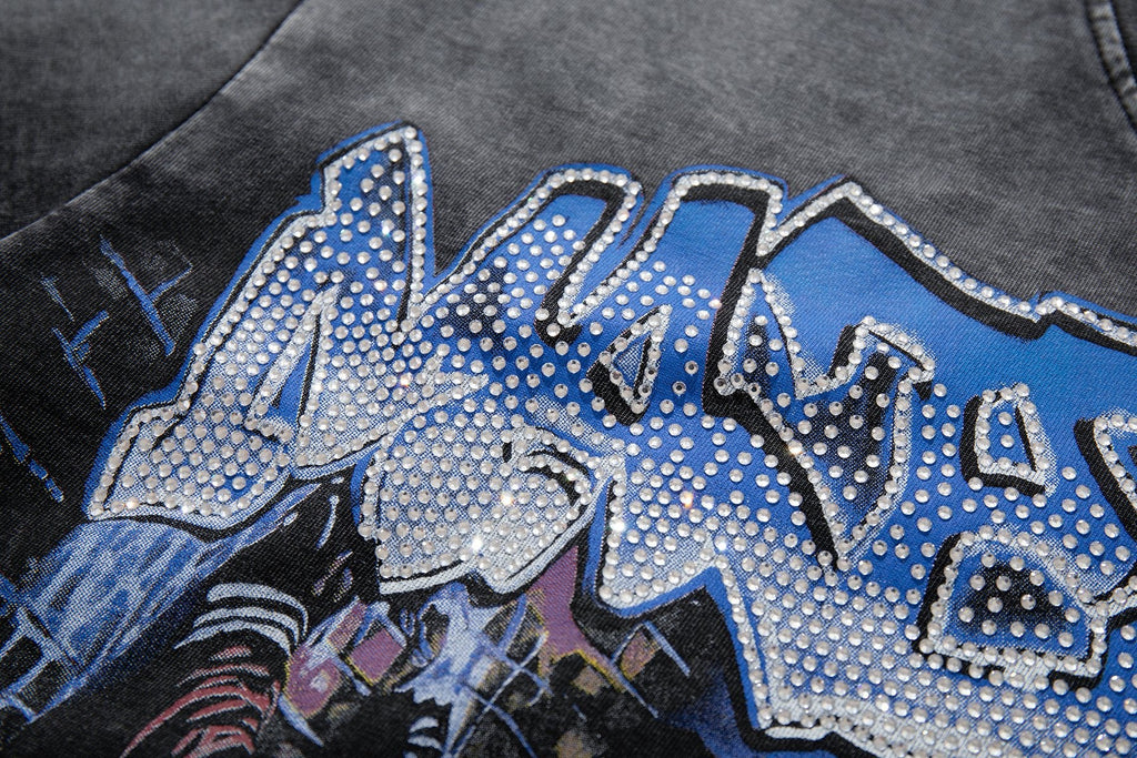 MAJESTIK Washed Black Tour Graphic T-Shirt — detail