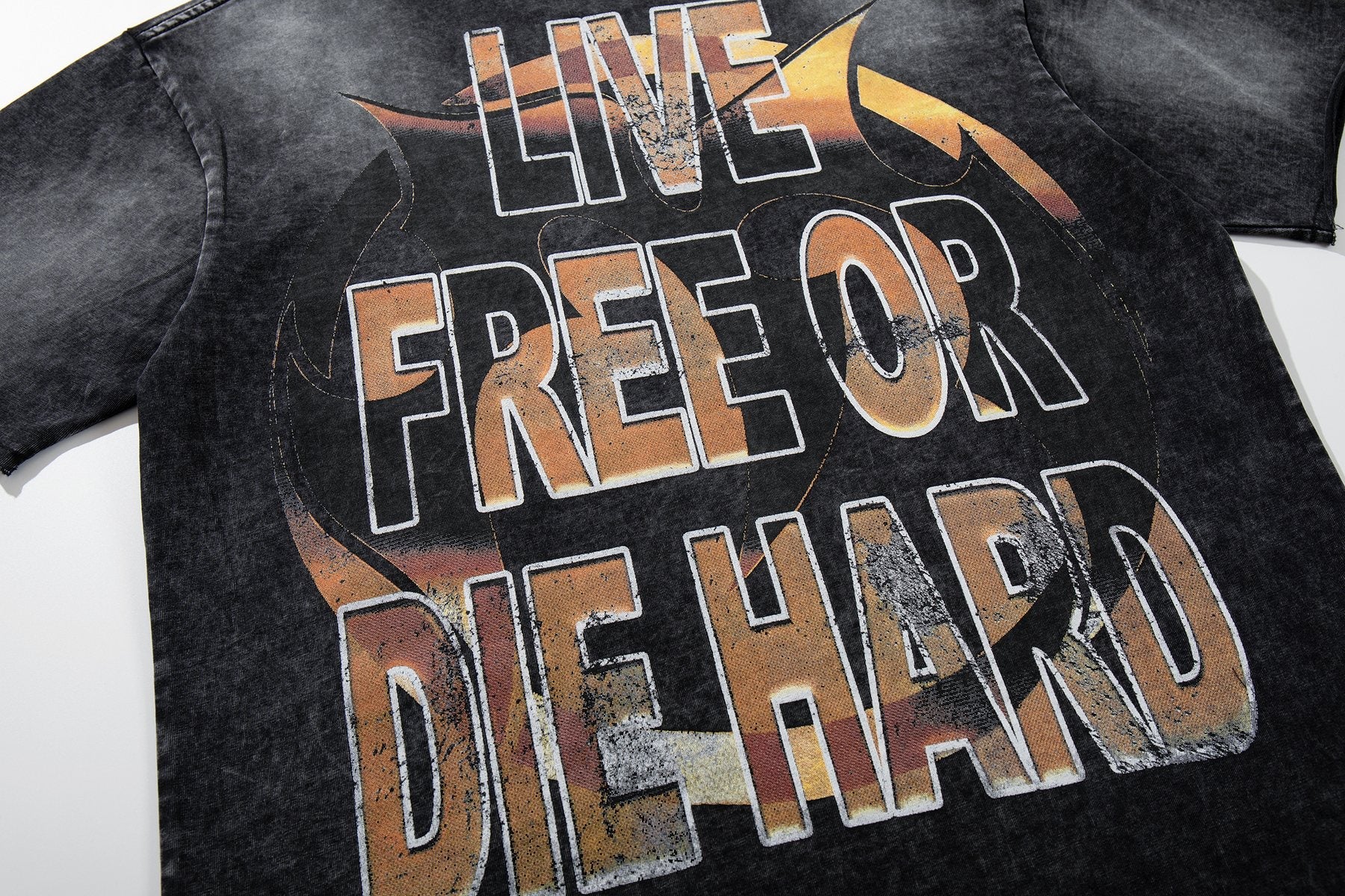 MAJESTIK Rhinestone Distressed Graphic T-Shirt — detail