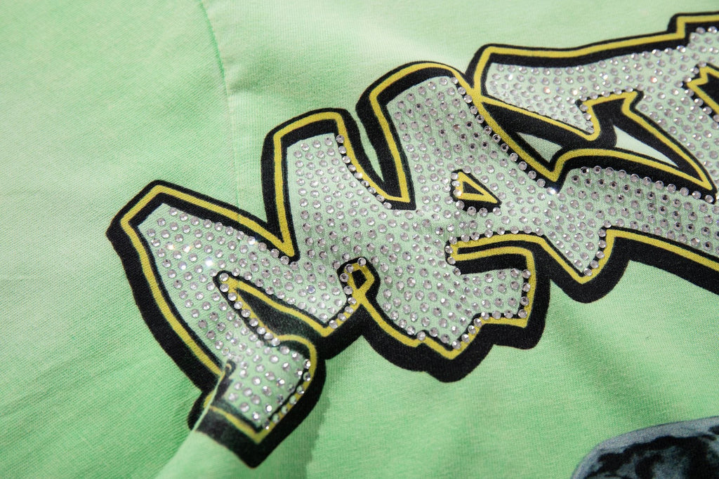 MAJESTIK Mint Green Football Graphic T-Shirt — detail