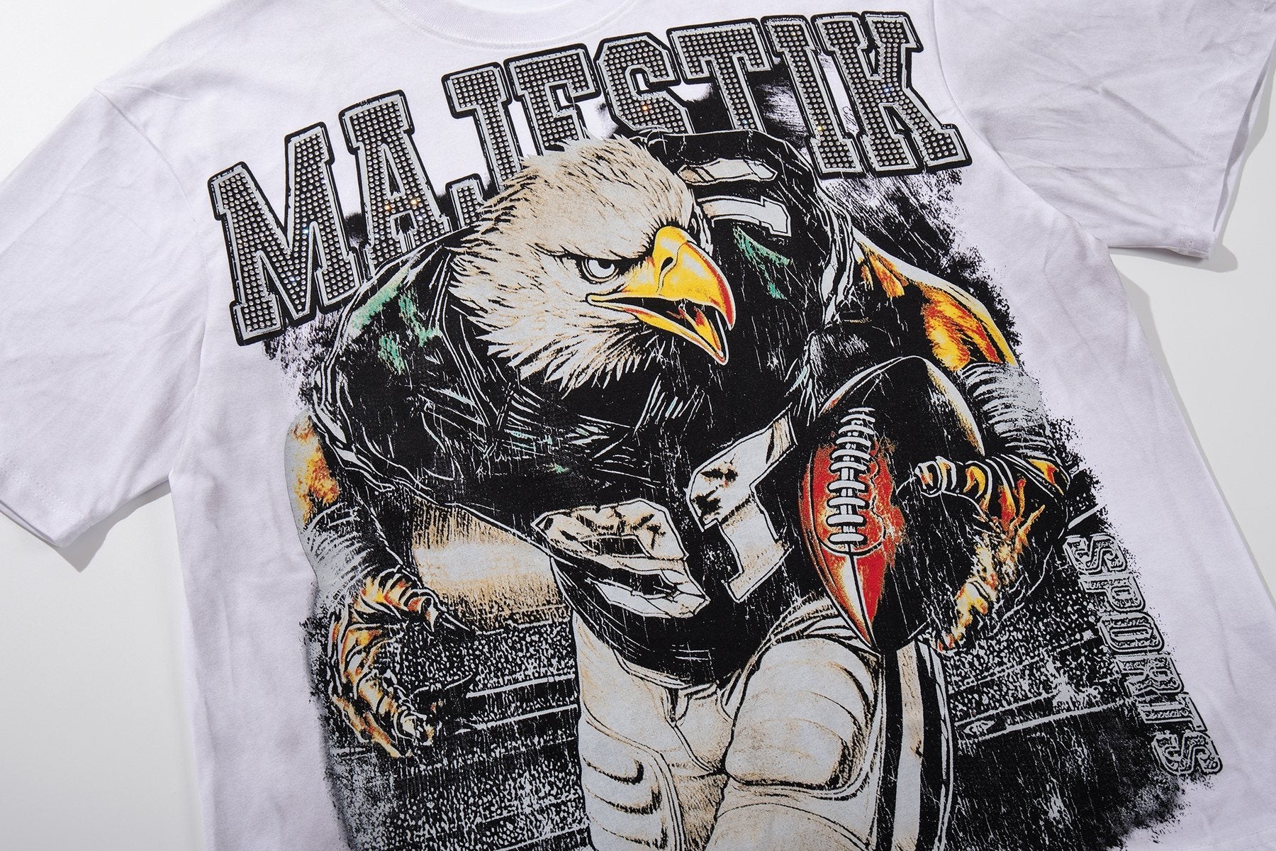 MAJESTIK Eagle Football Graphic Short-Sleeve T-Shirt - White — detail