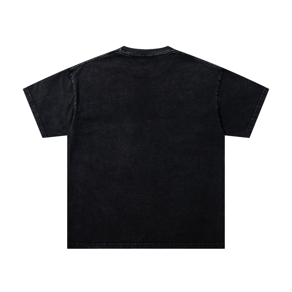 MAJESTIK Washed Black Concert-Collage Graphic T-Shirt — back