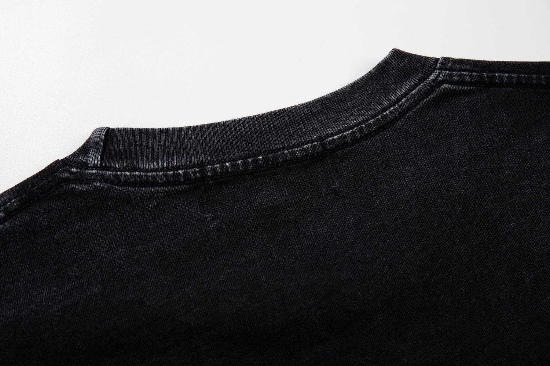 MAJESTIK Washed Black Concert-Collage Graphic T-Shirt — detail