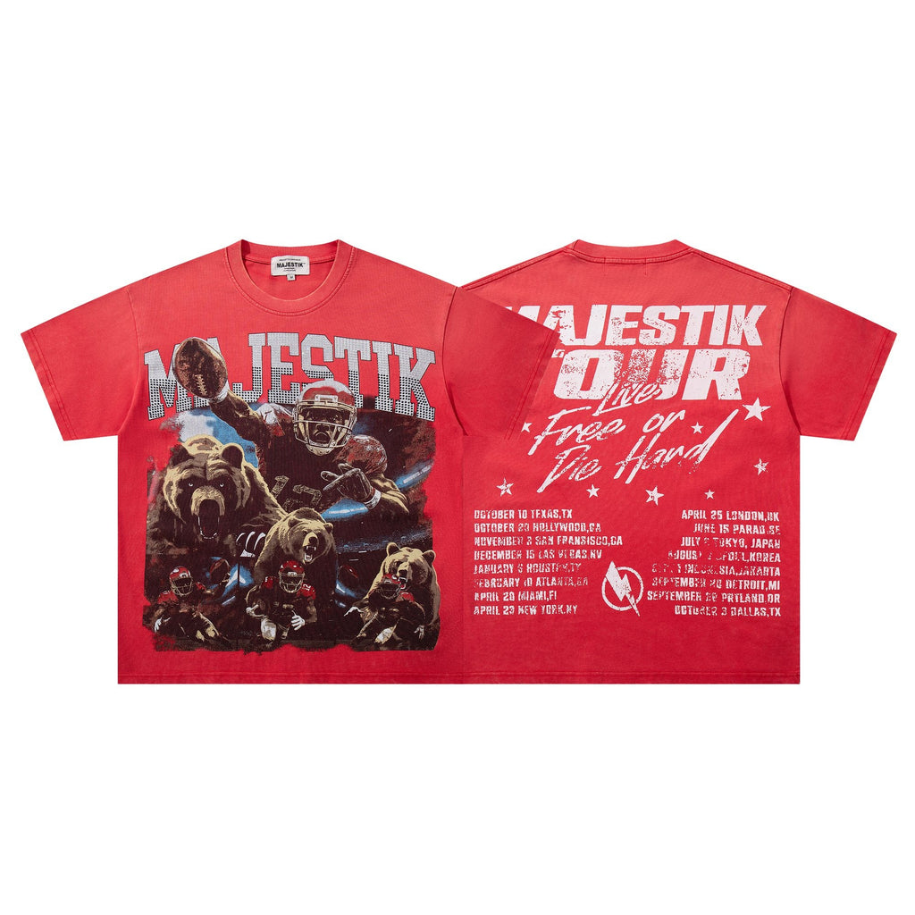 MAJESTIK Football Bear Graphic Short-Sleeve T-Shirt — hero