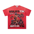 MAJESTIK Red Rhinestone Sports Graphic T-Shirt — hero