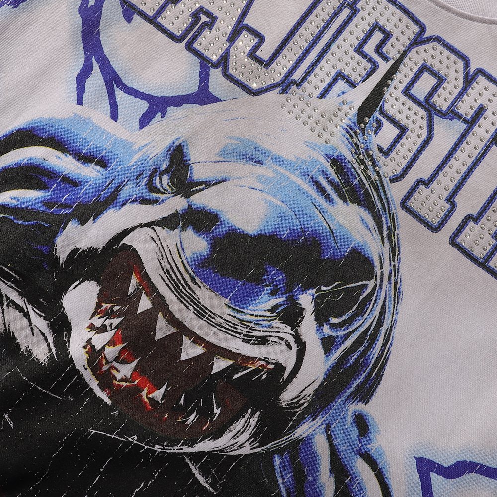 MAJESTIK The World Shark Graphic Short-Sleeve T-Shirt — detail