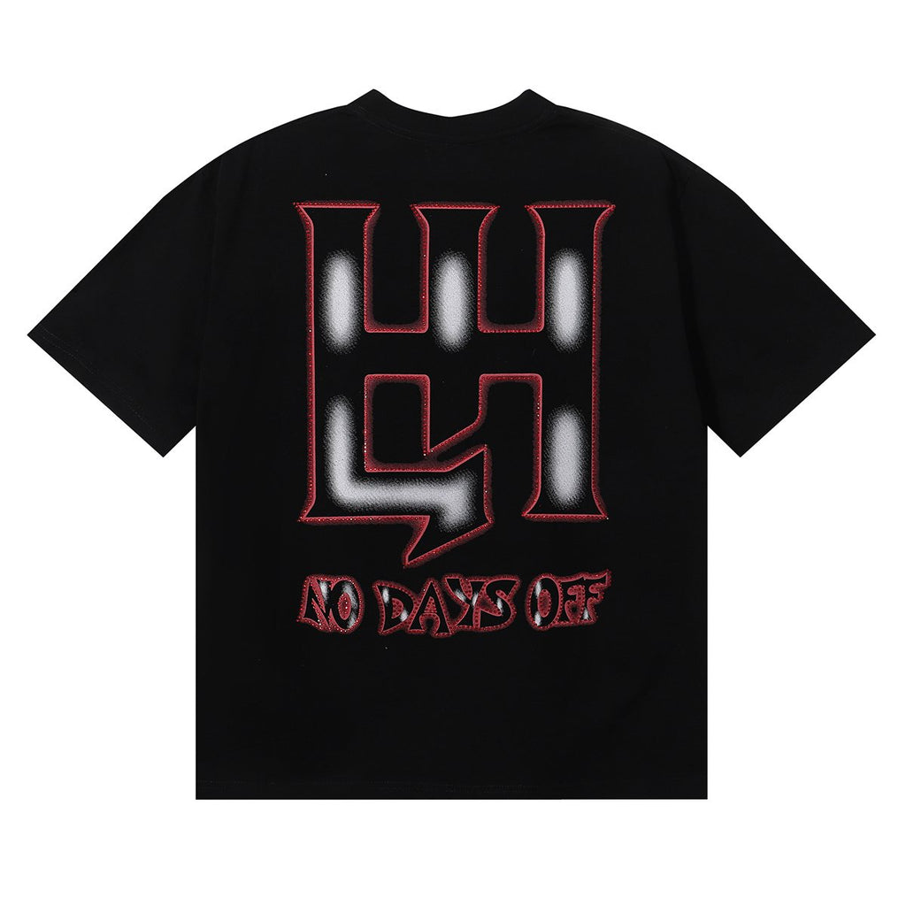 Life Hustlere Angry Pitbull Rhinestone Graphic T-Shirt — back