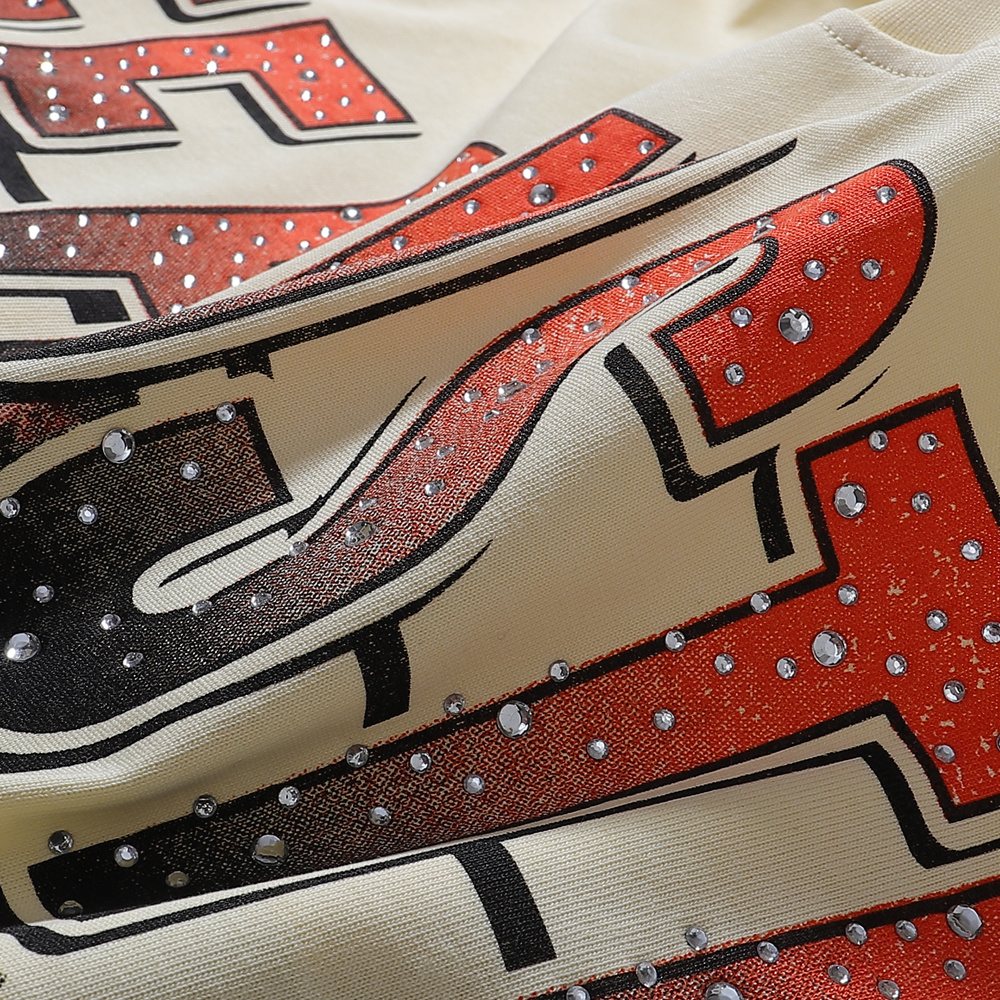 Life Hustlere Football Girls Graphic T-Shirt — fabric_closeup