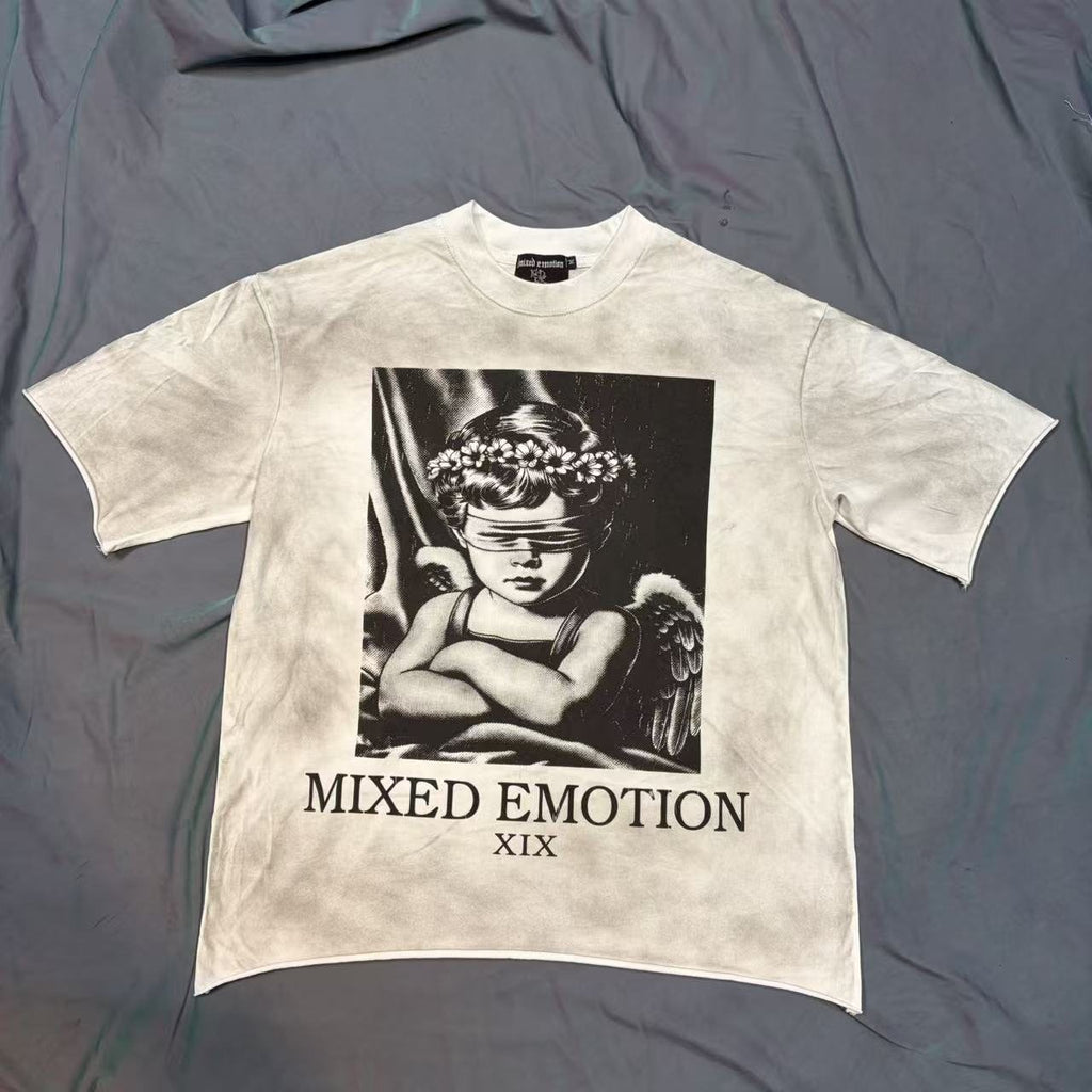 MIXED EMOTION Cherub Graphic Short-Sleeve T-Shirt — front