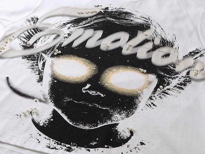 Mixed Emotion Portrait Graphic T-Shirt — detail