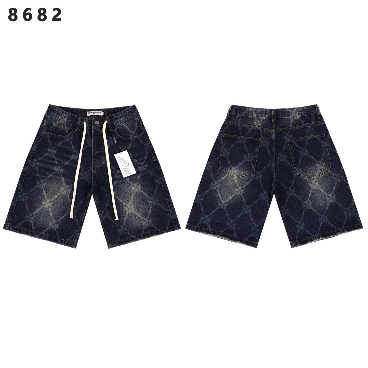 VALLEY Distressed Drawstring Shorts — front