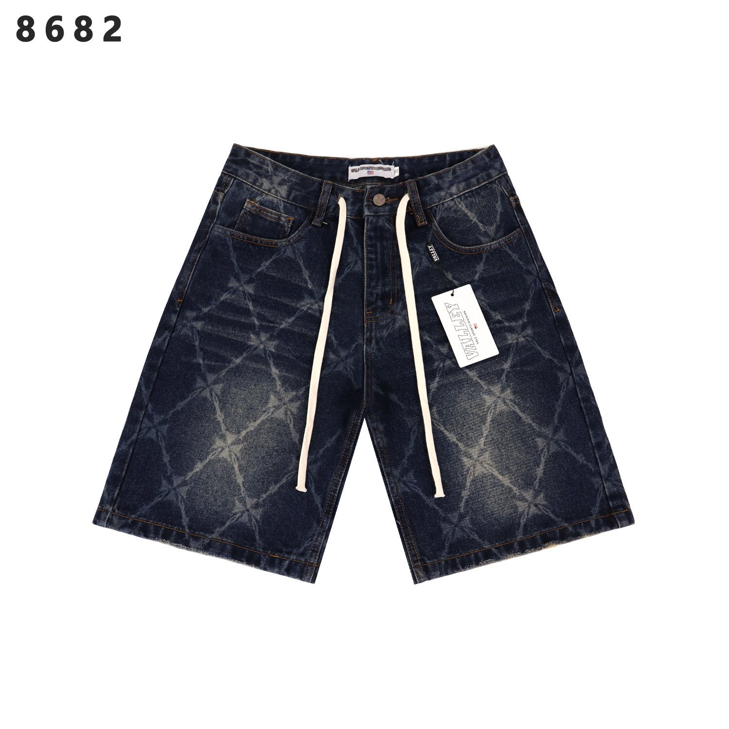 VALLEY Distressed Drawstring Shorts — hero