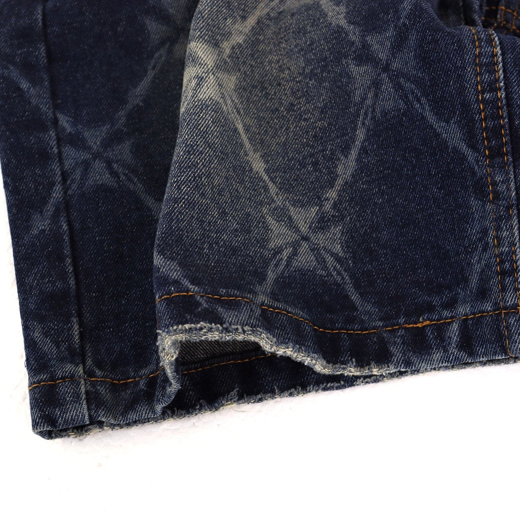VALLEY Distressed Drawstring Shorts — fabric_closeup