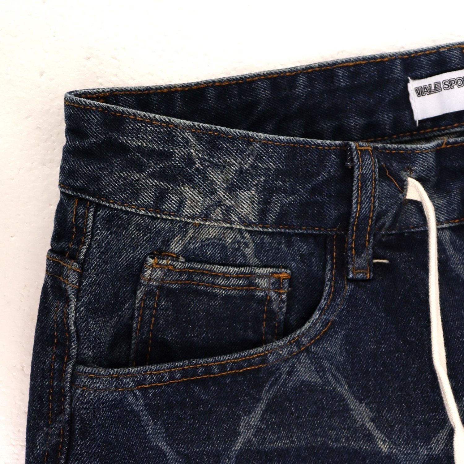 VALLEY Distressed Drawstring Shorts — detail