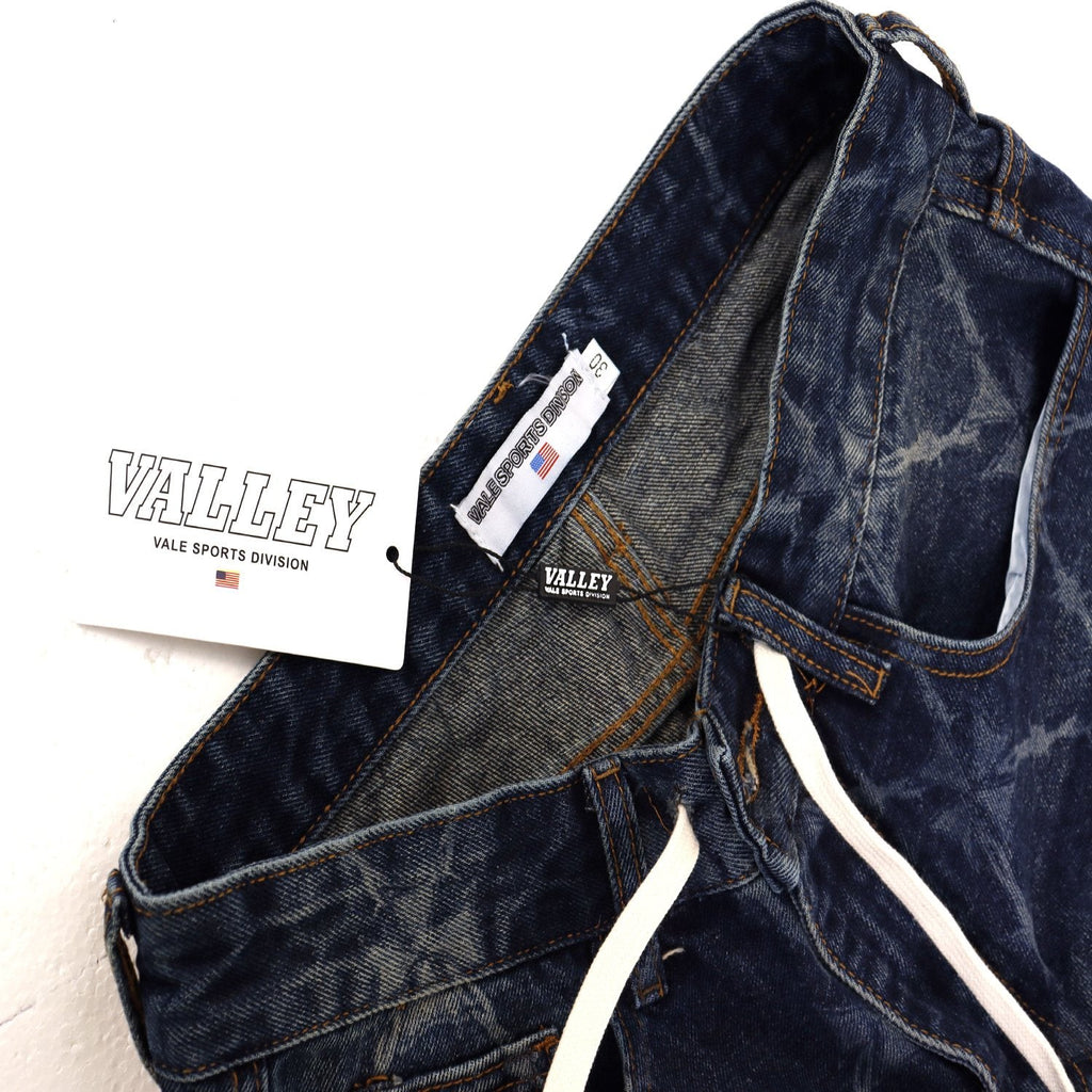 VALLEY Distressed Drawstring Shorts — hang_tag