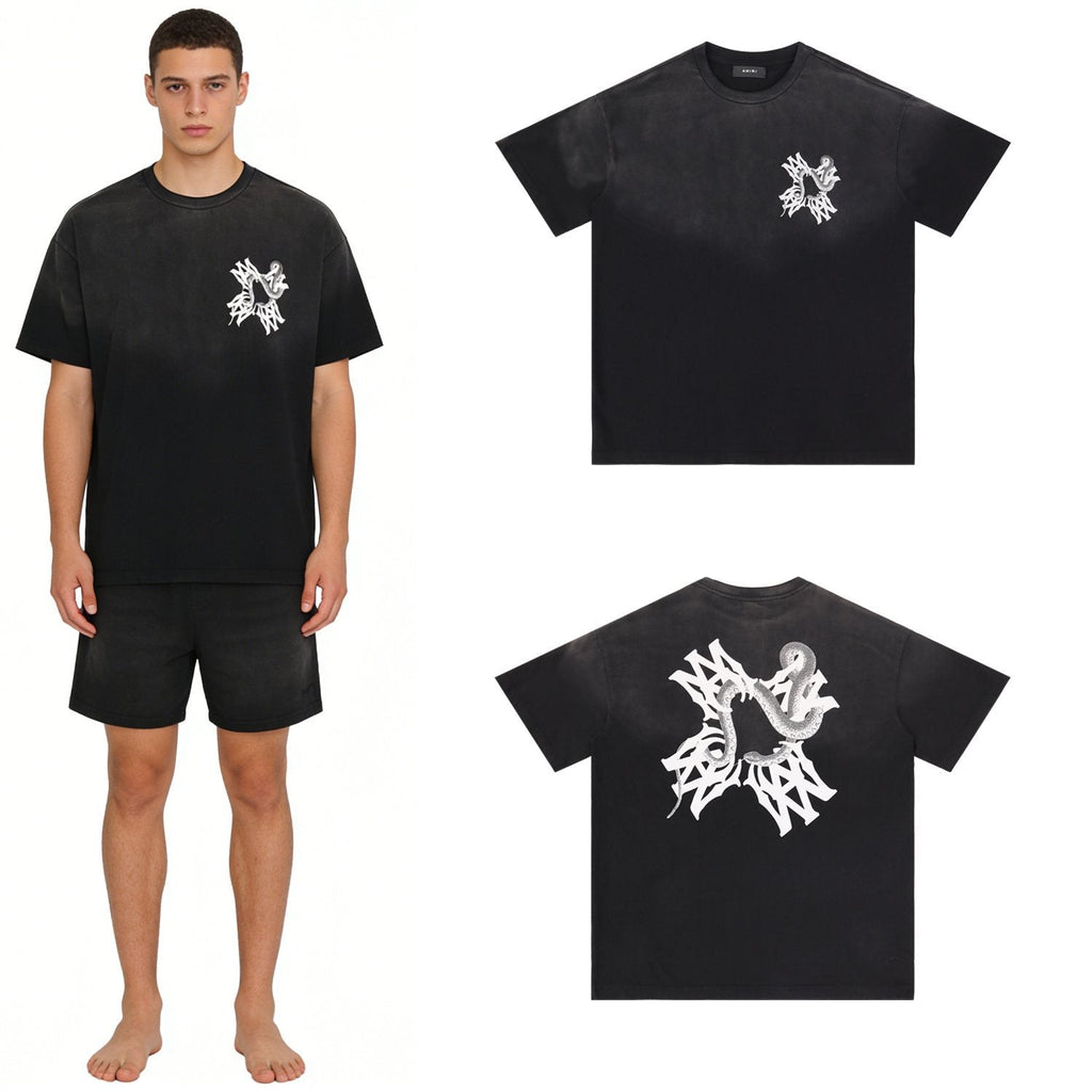 AMIRI Snake Graphic Washed T-Shirt — context