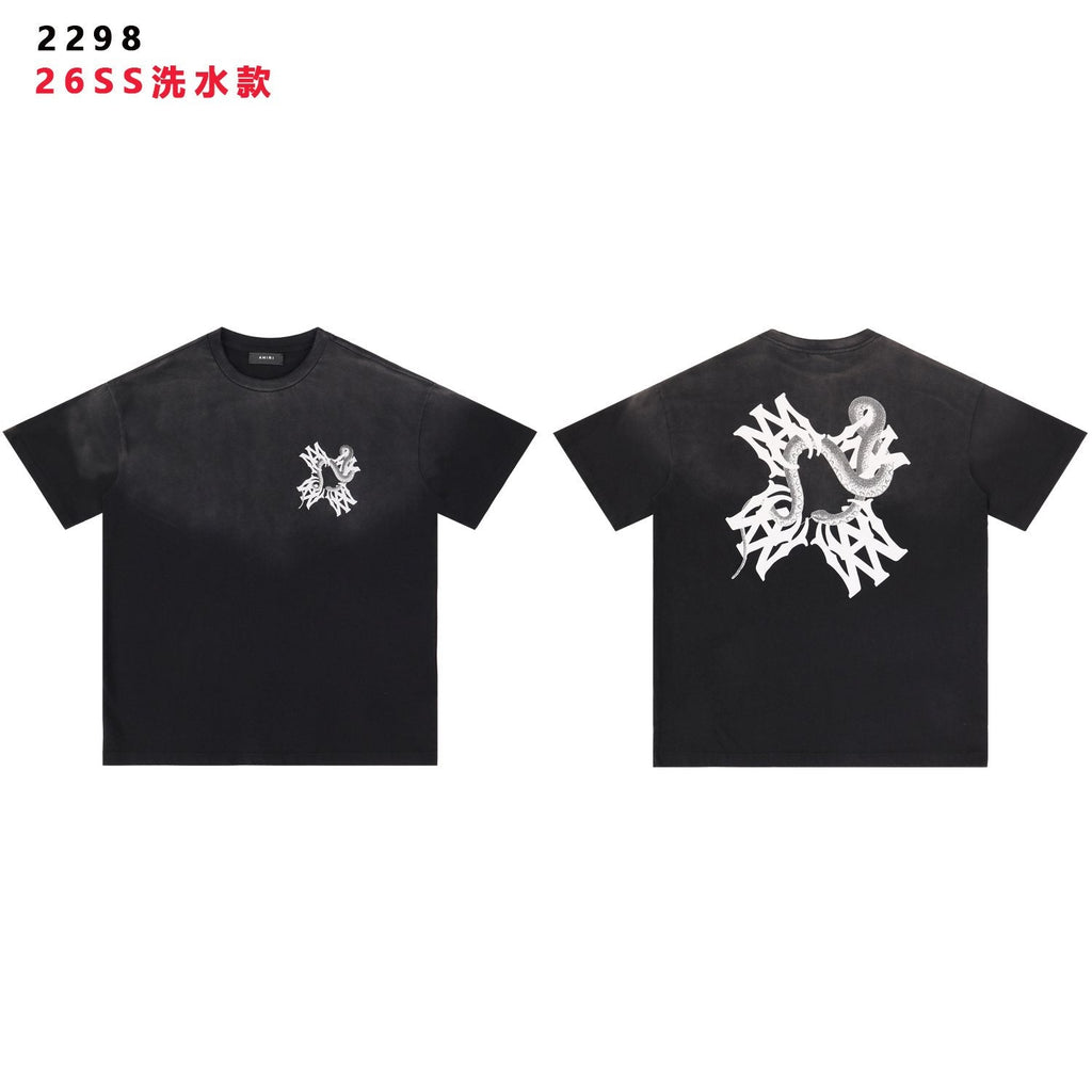 AMIRI Snake Graphic Washed T-Shirt — hero
