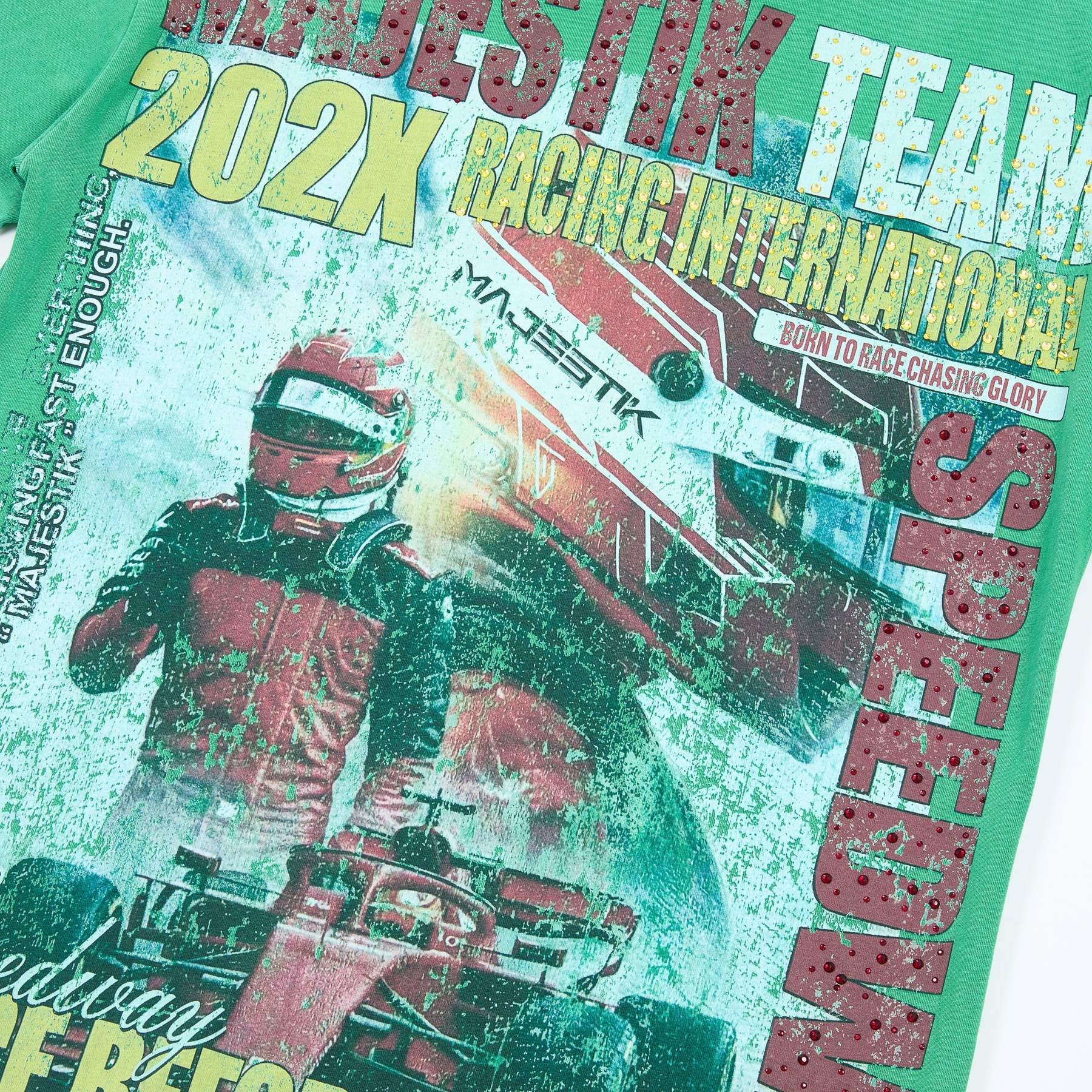 MAJESTIK Racing International 202X Green T-Shirt — detail