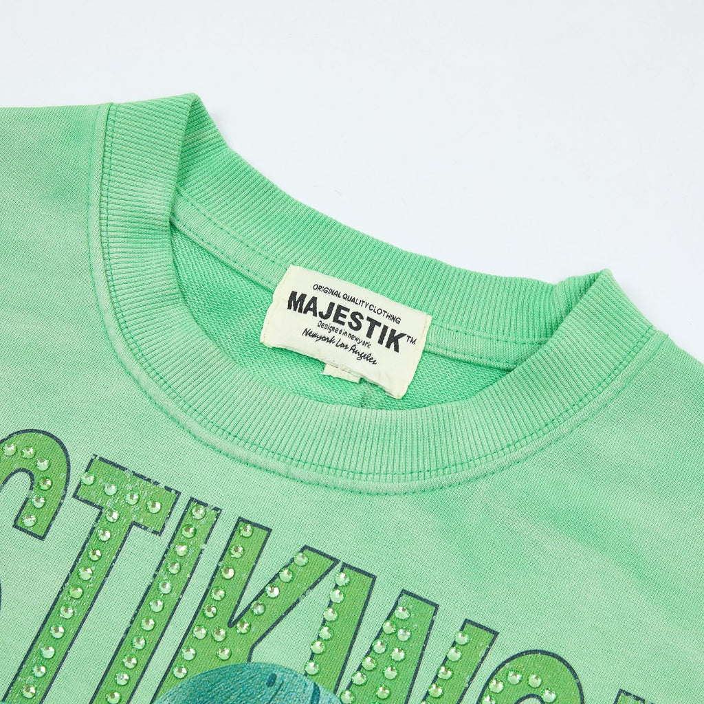 MAJESTIK Green Football Graphic T-Shirt — neck_label
