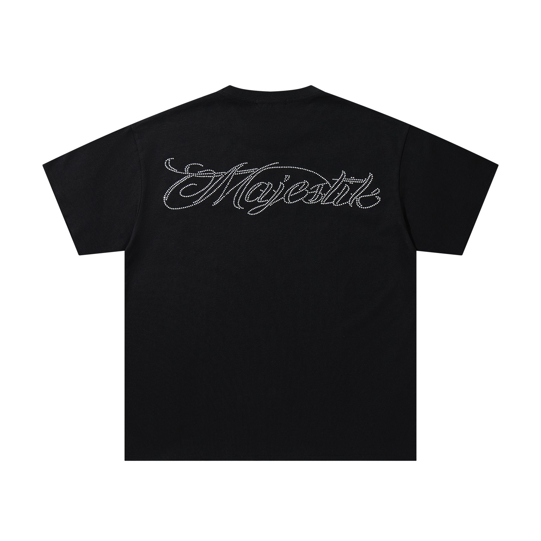 MAJESTIK Distressed Rhinestone Graphic T-Shirt — back