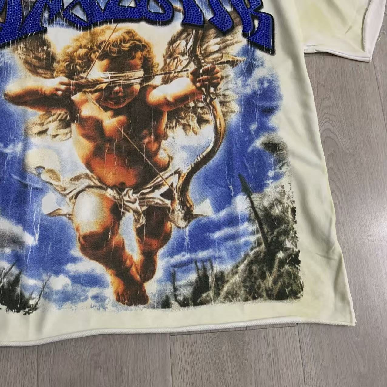MAJESTIK Baby Angel Cherub Graphic T-Shirt — detail