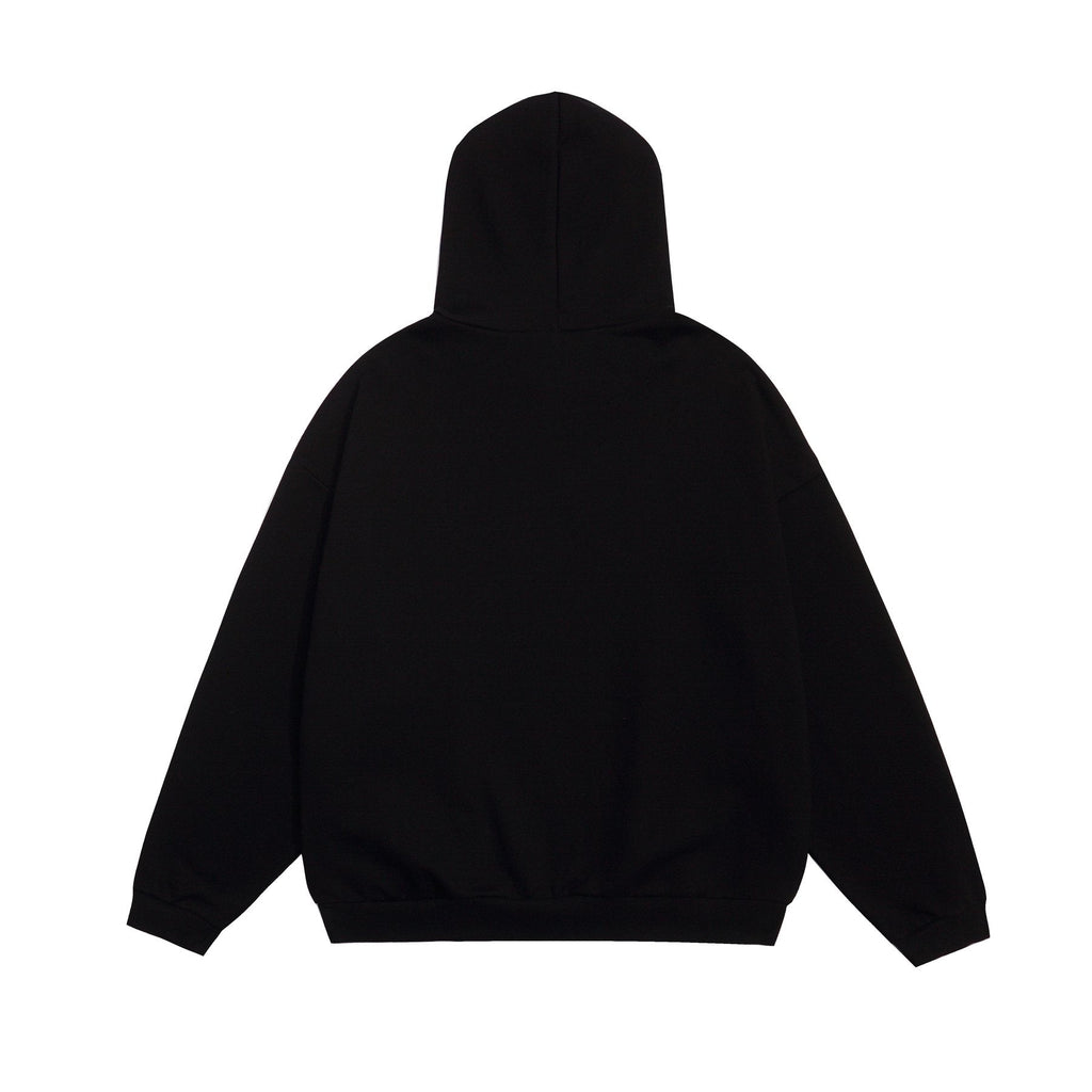 Fear of God Essentials Arched Graphic Hoodie in Black — back