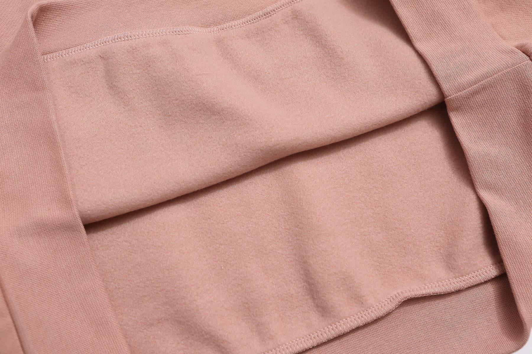 Fear of God Essentials Dusty Pink Hoodie & Pants Matching Set — fabric_closeup