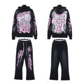 Hellstar Pink Illustration Hoodie & Pants Set — front