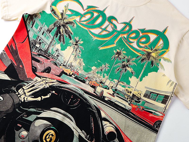 Godspeed Super Run Miami FL Graphic T-Shirt — detail